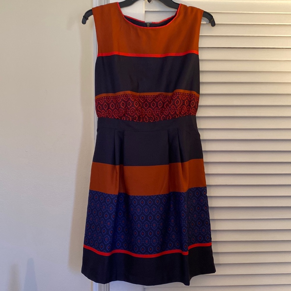 LOFT dress with ribbon neckline and banded waist - size 4